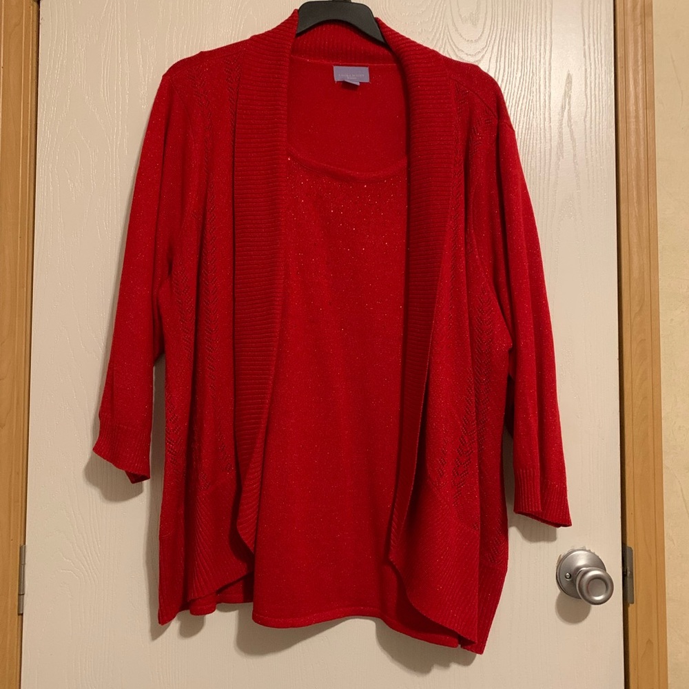 Laura Scott party sweater with 3/4 sleeves